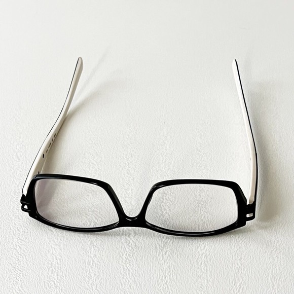 Exalto Eyeglasses FRAME YS03 Black White Acetate Rectangular 54-14-140 France - Picture 7 of 13